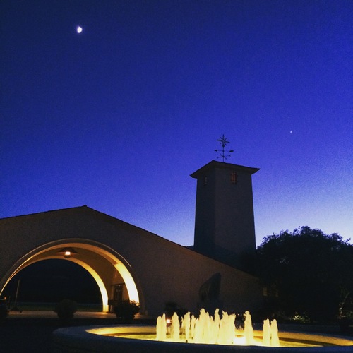 The mondavi winery at night